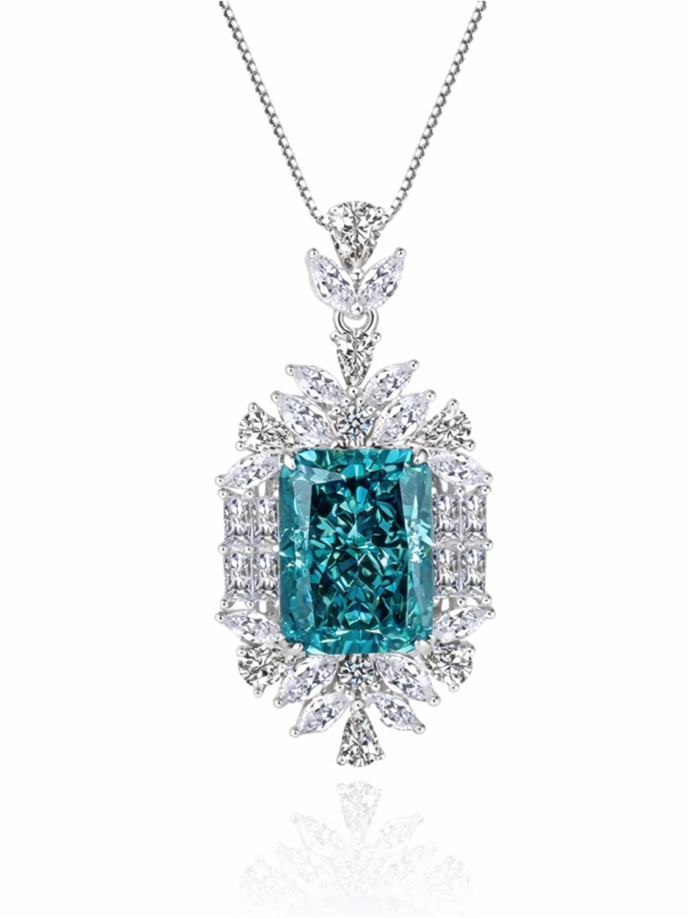 Exquisite 925 Sterling Silver Zircon Necklace